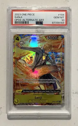 One Piece TCG SANJI (OP04-104 SR) Alt Art PSA 10 - Image 1