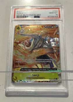 One Piece TCG SANJI (OP04-104 SR) Alt Art PSA 10 - Image 2