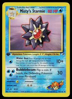 Pokemon Card - Misty's Starmie Gym Heroes 56/132 Uncommon 1st Edition - Image 1