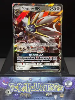 Pokemon Card Solgaleo GX SM16 Black Star Promo Ultra Rare Half Art Played 2 - Image 1