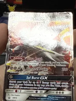 Pokemon Card Solgaleo GX SM16 Black Star Promo Ultra Rare Half Art Played 2 - Image 5