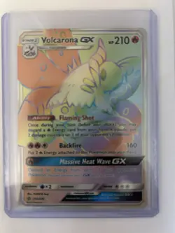 2019 Pokemon TCG Volcarona GX 252/236 Cosmic Eclipse Rainbow Secret Rare - Image 1
