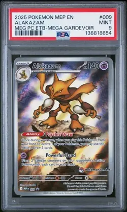 Alakazam 009 Pokemon Center Stamped Black Star Promo Mega Evolution PSA 9 - Image 1