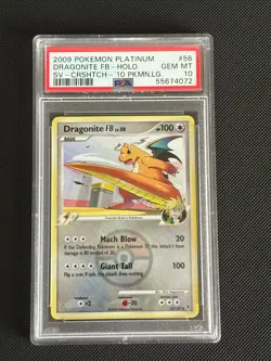 Dragonite Exclusive FB Pokemon League Crosshatch Reverse Holo #56 PSA 10 Pop 153 - Image 1