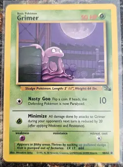 1999 Pokemon Fossil Set Grimer 48 NM or Better - Image 1