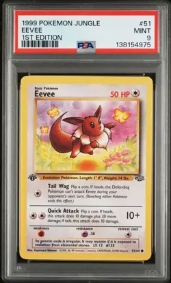 1999 Pokemon Jungle 1st Edition Eevee 51 FRESHLY GRADED PSA 9 MINT - Image 1