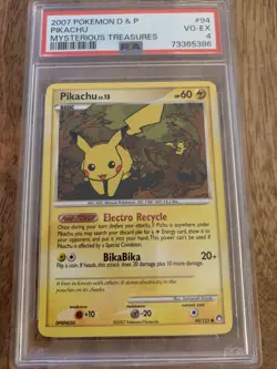 2007 Pokemon D&P Mysterious Treasures Pikachu PSA 4 - Image 1