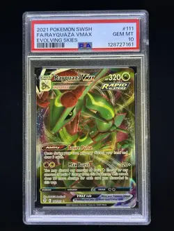 2021 POKEMON SWORD & SHIELD EVOLVING SKIES #111 FULL ART/RAYQUAZA VMAX PSA 10 - Image 1