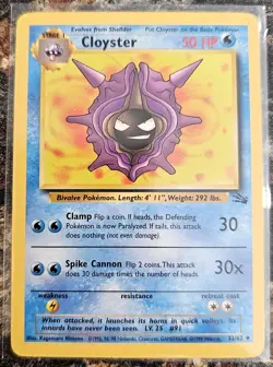1999 Pokemon Fossil Set Cloyster 32 NM or Better - Image 1