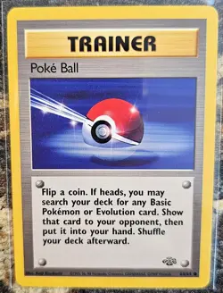 1999 Pokemon Jungle Set Poke Ball Trainer 64 NM or Better - Image 1