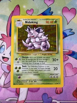 Nidoking 11/102 Holo Rare Base Set Unlimited - Pokemon Card WOTC LP - Image 1