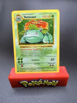 Venusaur 015/102 MP Base Set Shadowless Holo Pokemon Card Moderate Play - Image 1