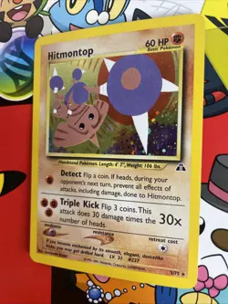 Hitmontop #3/75 Holo Rare 2001 Neo Discovery Vintage Pokemon Card LP/NM - Image 3