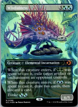 Wistfulness (Borderless) 296 Lorwyn Eclipsed NM FOIL MTG - Image 1