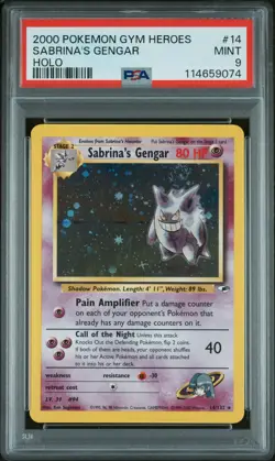 2000 POKEMON GYM HEROES HOLO #14 SABRINA'S GENGAR PSA 9 - Image 1