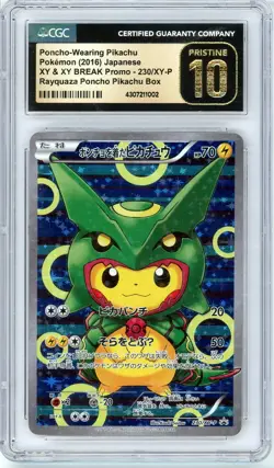 Pokemon Poncho Wearing Pikachu Rayquaza #230/XY-P Japanese CGC Pristine 10 - Image 1