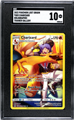 2022 Pokemon Lost Origin #TG03 Charizard Holographic Trainer Gallery SGC 10 - Image 1