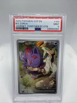 PSA 9 N's Zorua - 189 (Pokemon Center Exclusive) Sv: Scarlet & Violet Promo - Image 1