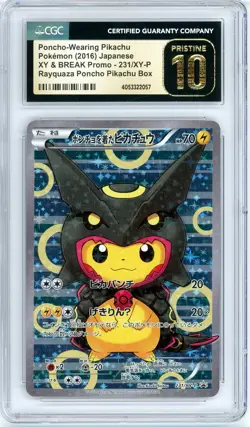 Pokemon Poncho Wearing Pikachu Rayquaza #231/XY-P Japanese CGC Pristine 10 - Image 1