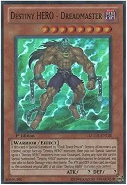 YUGIOH Destiny HERO - Dreadmaster LCGX-EN125 1st ed Super Rare NM - Image 1