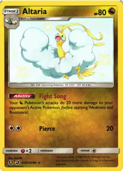 Pokemon TCG Altaria Holo Rare Card SV37/SV94 Hidden Fates Shiny Vault NM - Image 1