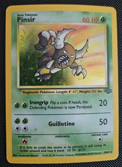 Pinsir 60 HP Holo Rare Pokemon TCG Jungle 9/64 Unlimited 1999 Wizards Card - Image 1