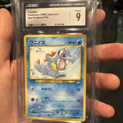 TOTODILE - JAPANESE Neo Genesis - NEO PREMIUM FILE - Pokemon Card - M CGC 9 - Image 2