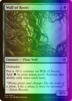 MTG Magic the Gathering Wall of Roots (190/256) Iconic Masters LP FOIL - Image 1