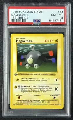 MAGNEMITE PSA 8 1999 POKEMON GAME #53/102 1ST EDITION 461 - Image 1