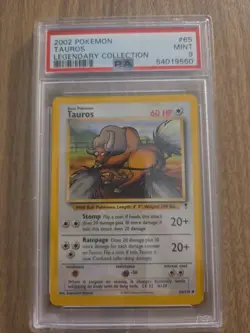 2002 POKEMON LEGENDARY COLLECTION #65 TAUROS PSA 9 - Image 1