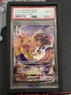 2022 Pokemon SWSH FA/RS Urshifu VMAX Brilliant Stars TG 21 PSA 10 - Image 1