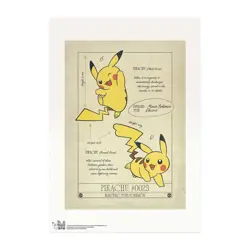 Pokemon Natural History Museum: Pikachu Scientific Drawing Print A3 NHM Poster - Image 1
