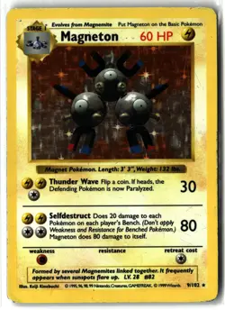 Magneton ⭐ 9/102 Holo Shadowless Rare Base Set 1999 Pokemon MP - Image 1