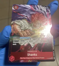 2025 One Piece Championships Shanks Gold Foil Stamp Card CS Event English P-083 - Image 2