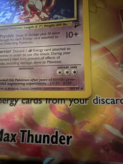Mewtwo Base Set Holographic 10/102 Pokemon Card PL*-MP - Image 3