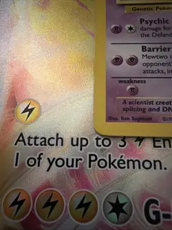 Mewtwo Base Set Holographic 10/102 Pokemon Card PL*-MP - Image 4
