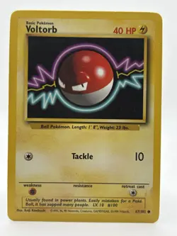 Pokemon TCG - Voltorb - Common Card Base Set Pokemon - #67/102 1999 - NM - Image 1