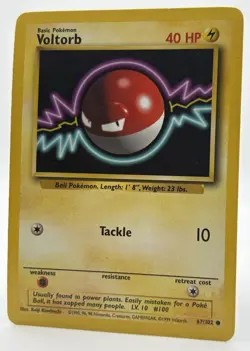 Pokemon TCG - Voltorb - Common Card Base Set Pokemon - #67/102 1999 - NM - Image 4