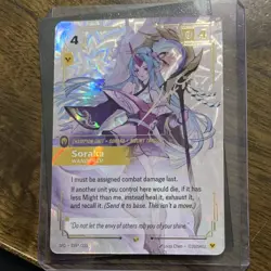 League of Legends Signed Soraka Wanderer Champion Unit Foil Card 239/221 - Image 1
