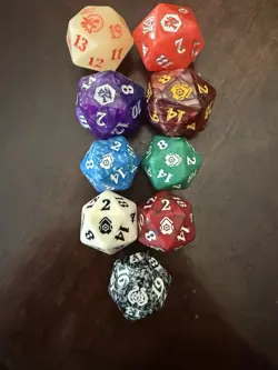 MTG Spin down Dice Including midnight hunt Glow-in-the-Dark - Image 1