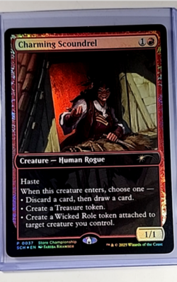 MTG Magic The Gathering Store Championship Promo Foil #37 Charming Scoundrel LP - Image 1