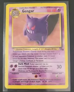 Pokemon TCG Gengar Fossil Rare Non Holo - Image 1