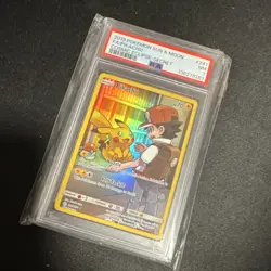 Pokemon Cosmic Eclipse Pikachu Secret Rare Full Art Holo 241/236 PSA 7 - Image 1