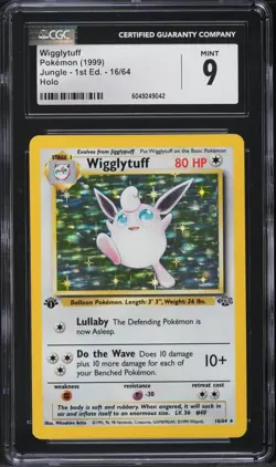 CGC 9 Wigglytuff 1st Edition Holo Rare Jungle 1999 Pokemon Card #16 - Image 1