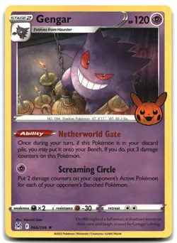 Pokemon Gengar (2022 Copyright Date) Holo Rare Trick or Trade 066 - Image 1
