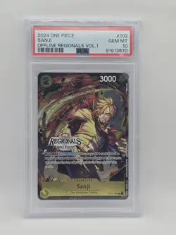 One Piece English Sanji OP03-102 Offline Regionals Participation Pack 2024 PSA10 - Image 1