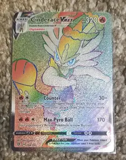 Cinderace VMAX Secret Rare Rainbow 194/192 Swsh02: Rebel Clash Pokemon Card - Image 1