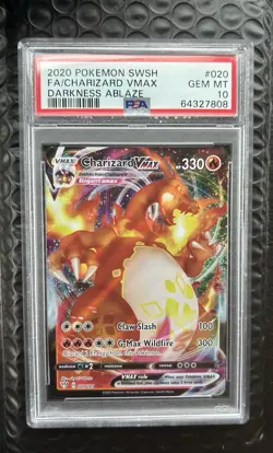 Pokemon Charizard VMAX 020/189 Darkness Ablaze Holo PSA 10 Ultra Rare 2020 - Image 1