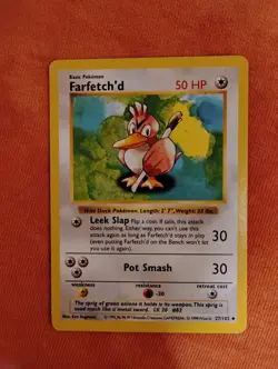 Pokemon Farfetch'd 27/102 Base Set Shadowless Uncommon Regular 50 HP - Image 1