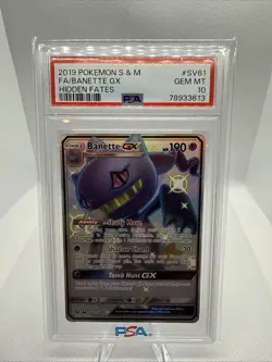 FA/BANETTE GX 2019 POKEMON S & M HIDDEN FATES Graded PSA 10 - Image 1